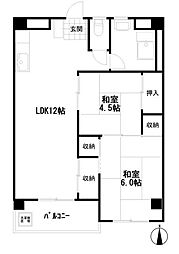 東急北しらとり台ドエリング 2LDKの間取図画像