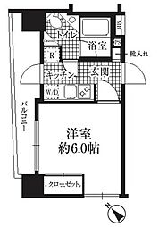 HF銀座レジデンス 6階1Kの間取り