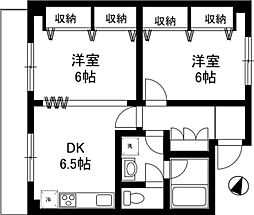 フレグランス 2DKの間取図画像