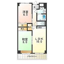 カクタスガーデン 2LDKの間取図画像