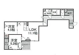 アヴァンス東日暮里 2LDKの間取図画像