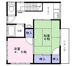 牧荘 2Kの間取図画像