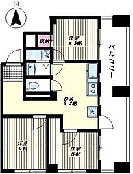 ピロティ五反田 3DKの間取図画像