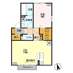 ルナコート 1LDKの間取図画像