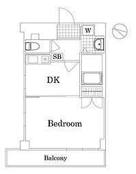 ガラ・シティ高井戸 2DKの間取図画像