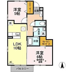 ロジェ 2LDKの間取図画像