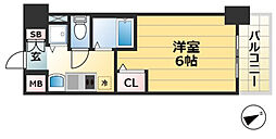 プレサンス神戸西スパークリング 1Kの間取図画像
