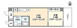 クリエール志木 1LDKの間取図画像