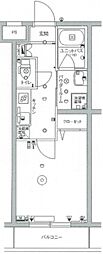 スカイコート多摩川壱番館 1Kの間取図画像