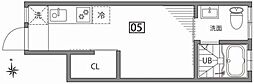 テラス自由が丘 ワンルームの間取図画像