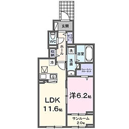 ベル・ファミーユ 1LDKの間取図画像