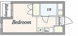 菱和パレス駒場東大前 1Kの間取図画像