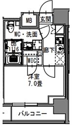 S-RESIDENCE新御徒町East 1Kの間取図画像