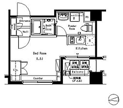 ParkAxis横浜井土ヶ谷 ワンルームの間取図画像