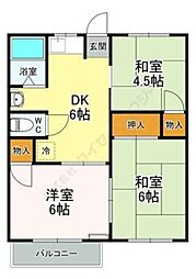 ファミール清水1 3DKの間取図画像