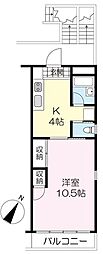 泉マンション 1Kの間取図画像