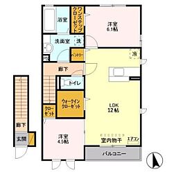 モモハウス5 2LDKの間取図画像