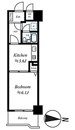 ライオンズマンション武蔵新城第2 1DKの間取図画像