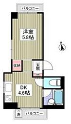 三興ハイツ 1DKの間取図画像