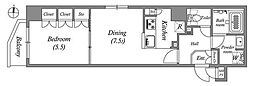 GRANPASEO本所吾妻橋 1DKの間取図画像
