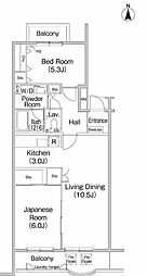 フィール野川A 2LDKの間取図画像