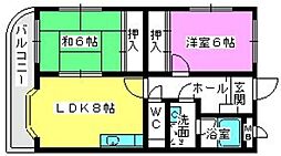 アメニティー12 2LDKの間取図画像
