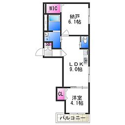 GRANDIR堺三宝 2LDKの間取図画像