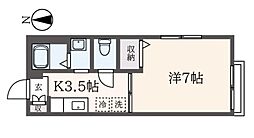 M・Yコート 1Kの間取図画像