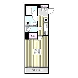 サン ラポルテ 1Kの間取図画像