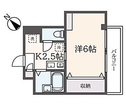 パル三鷹台2 1Kの間取図画像