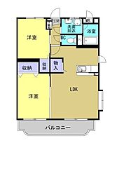 グランメールK 2LDKの間取図画像