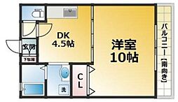 パールハイツ津田沼 1階1DKの間取り
