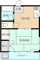 町田コーポ 1DKの間取図画像