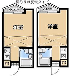 ウィスタリア ワンルームの間取図画像