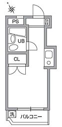 ハイム中原パート1 ワンルームの間取図画像