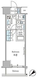 ルビア赤坂 1Kの間取図画像