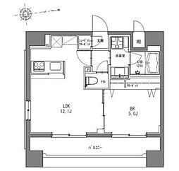 ラドゥセール秋葉原 1LDKの間取図画像