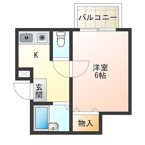 大阪府大阪市西淀川区姫島１丁目(賃貸マンション1K・2階・18.90㎡)の写真 その2