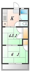 コーポ阿部 2Kの間取図画像