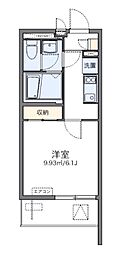 レオネクストルナ大宮 1Kの間取図画像