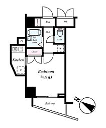 ステージファースト三宿 1Kの間取図画像