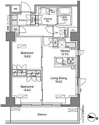 ソライエアイル練馬北町 2LDKの間取図画像