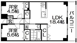 Crest津田駅前 2LDKの間取図画像