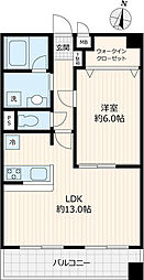 パルウィッシュ弘明寺 1LDKの間取図画像