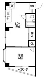 サンファスト寺谷 1LDKの間取図画像
