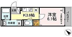 マ・メゾン鵠沼花沢A 1Kの間取図画像