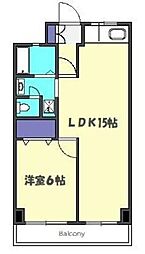 川野レジデンス 1LDKの間取図画像