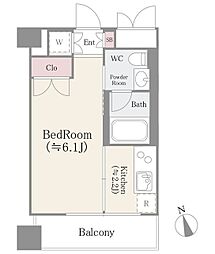 パークフラッツ松戸 10階1Kの間取り