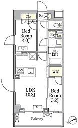 AIFLAT馬込 2LDKの間取図画像