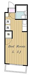 矢部コーポフロンティア 1Kの間取図画像